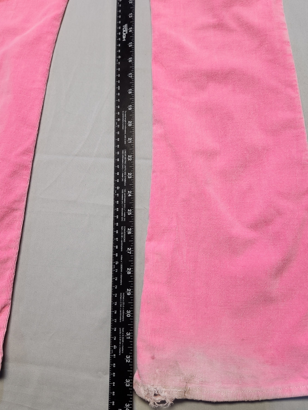 Vtg Y2K Von Dutch Women 27 Spell Out Wide Leg Flared Stretch Jeans Pink Corduroy - Picture 10 of 12